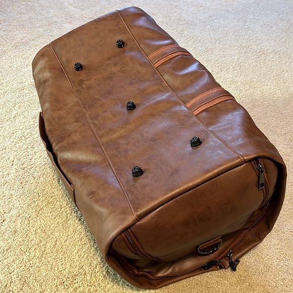 Brown Leather Duffle and Garment Bag by Sayfocnia - Picture 6 of 6